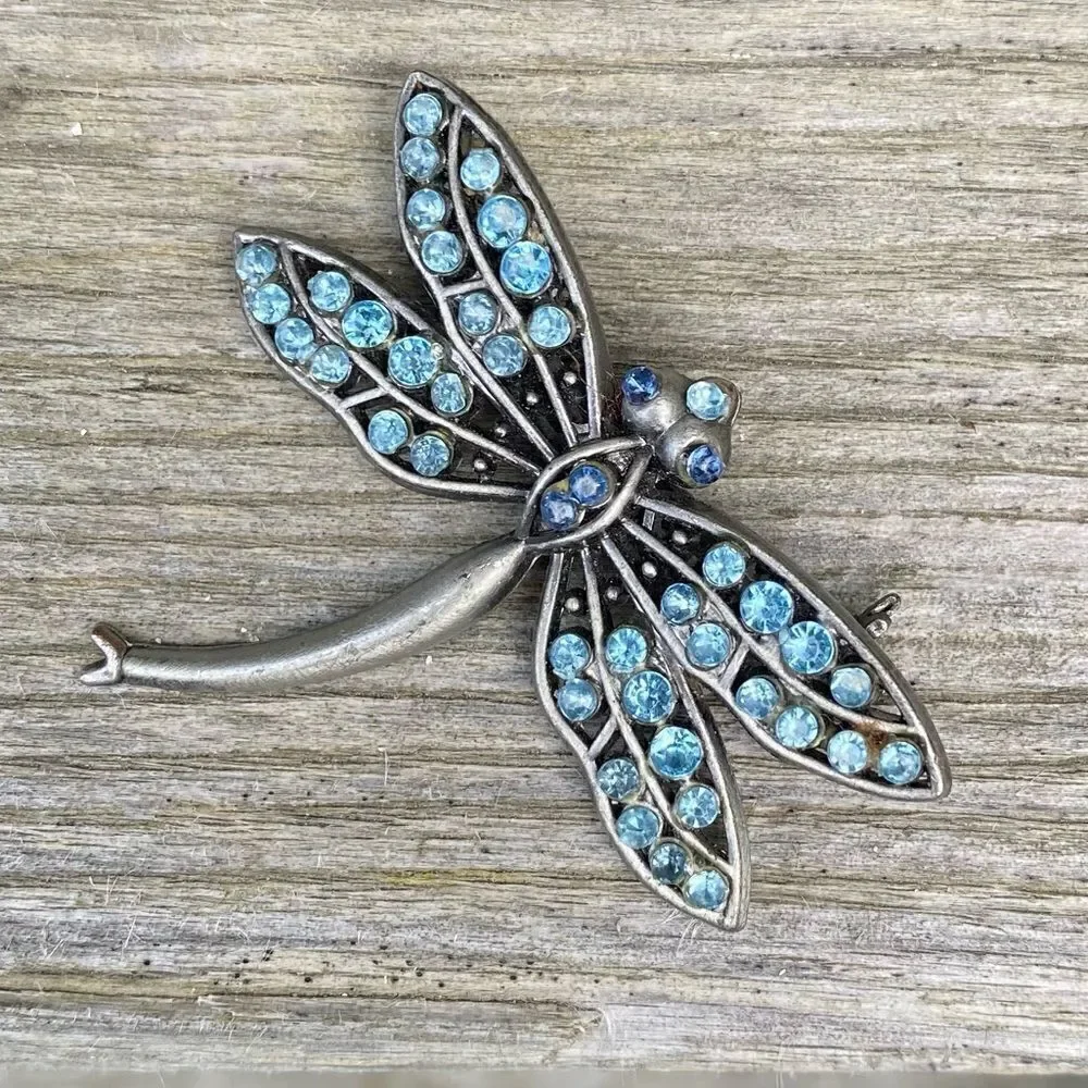 💍BUNDLE OF 2 BLUE DRAGONFLY & BUTTERFLY VINTAGE INSPIRED PINS/BROOCHES.